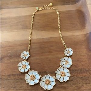 Kate Spade Gold & White Flower Statement Necklace